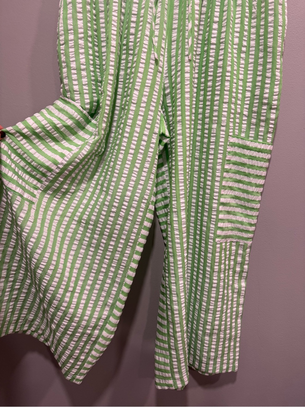 Oddi Wide Leg Green and White Wide Leg Pant Size 1x - Picture 5 of 8